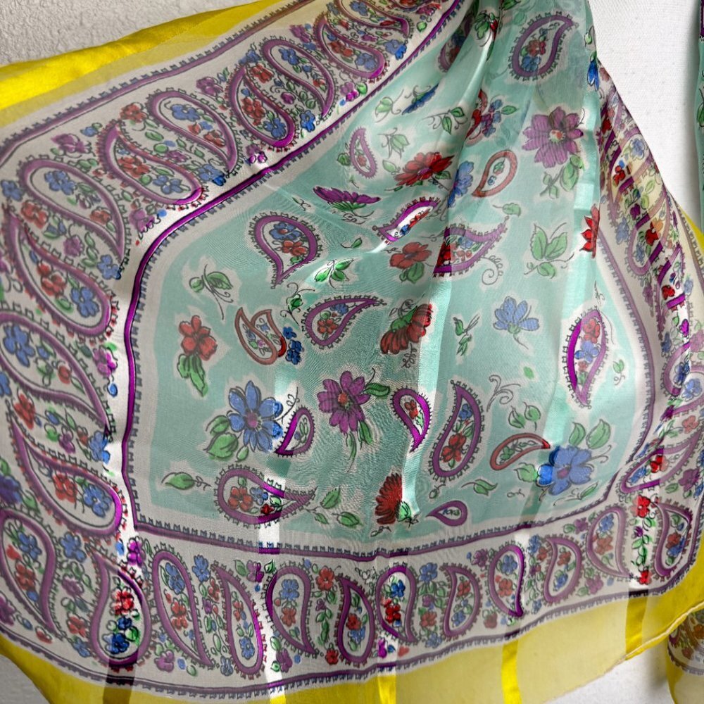 Vintage Scarf Silk Hand Rolled - Picture 3 of 8